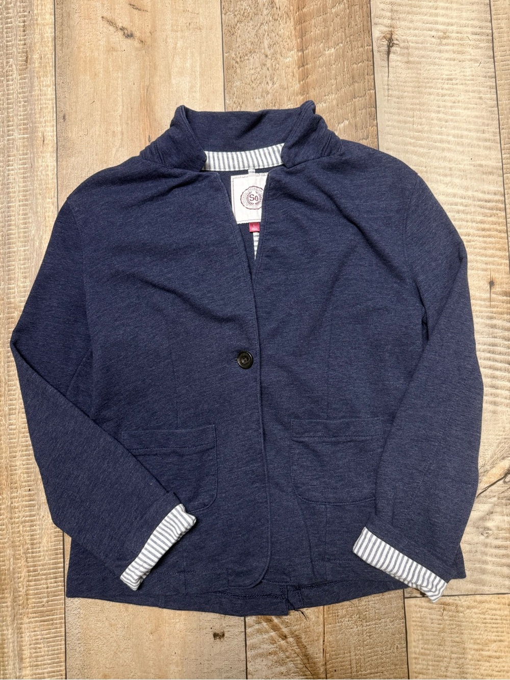 SO Navy Single-Button Girls' Blazer